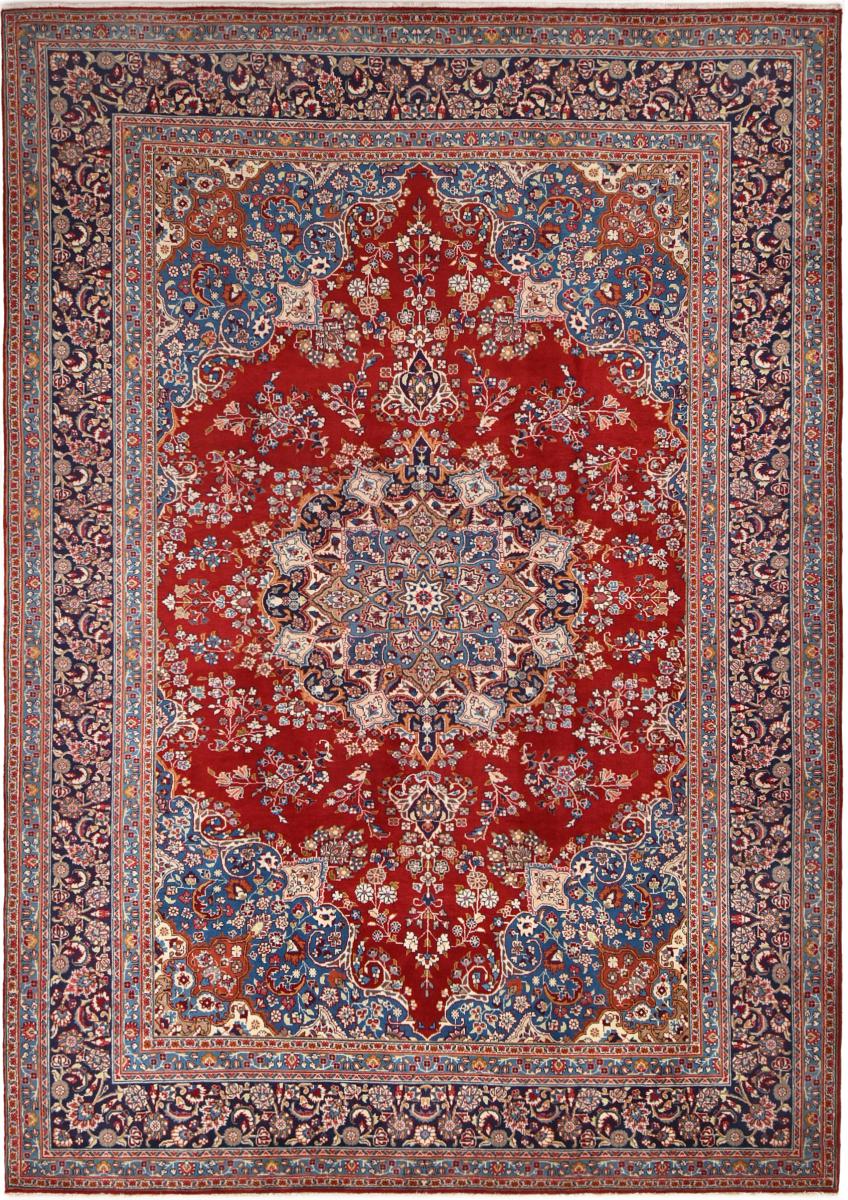 Persian Rug Mashhad Sabzewar 11'3"x8'0" 11'3"x8'0", Persian Rug Knotted by hand