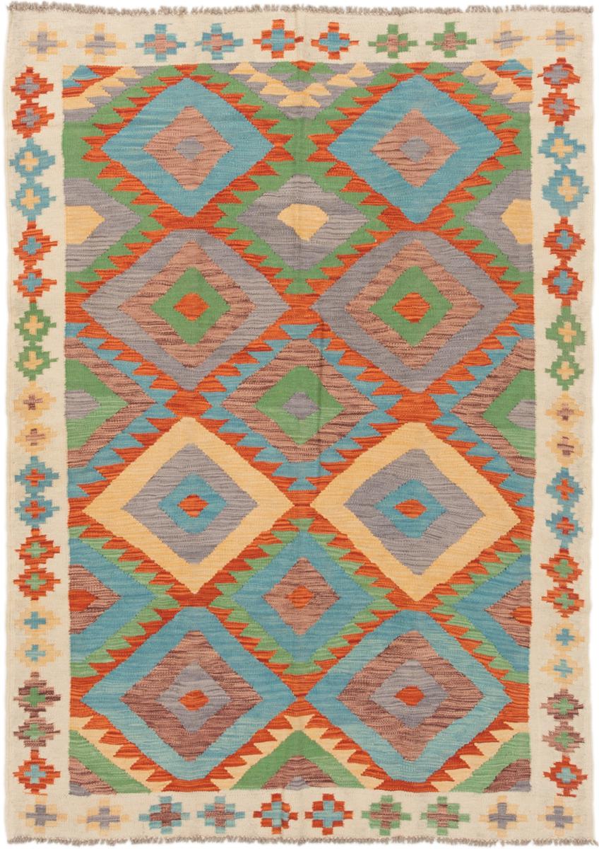 Tapis afghan Kilim Afghan 190x139 190x139, Tapis persan Tissé à la main