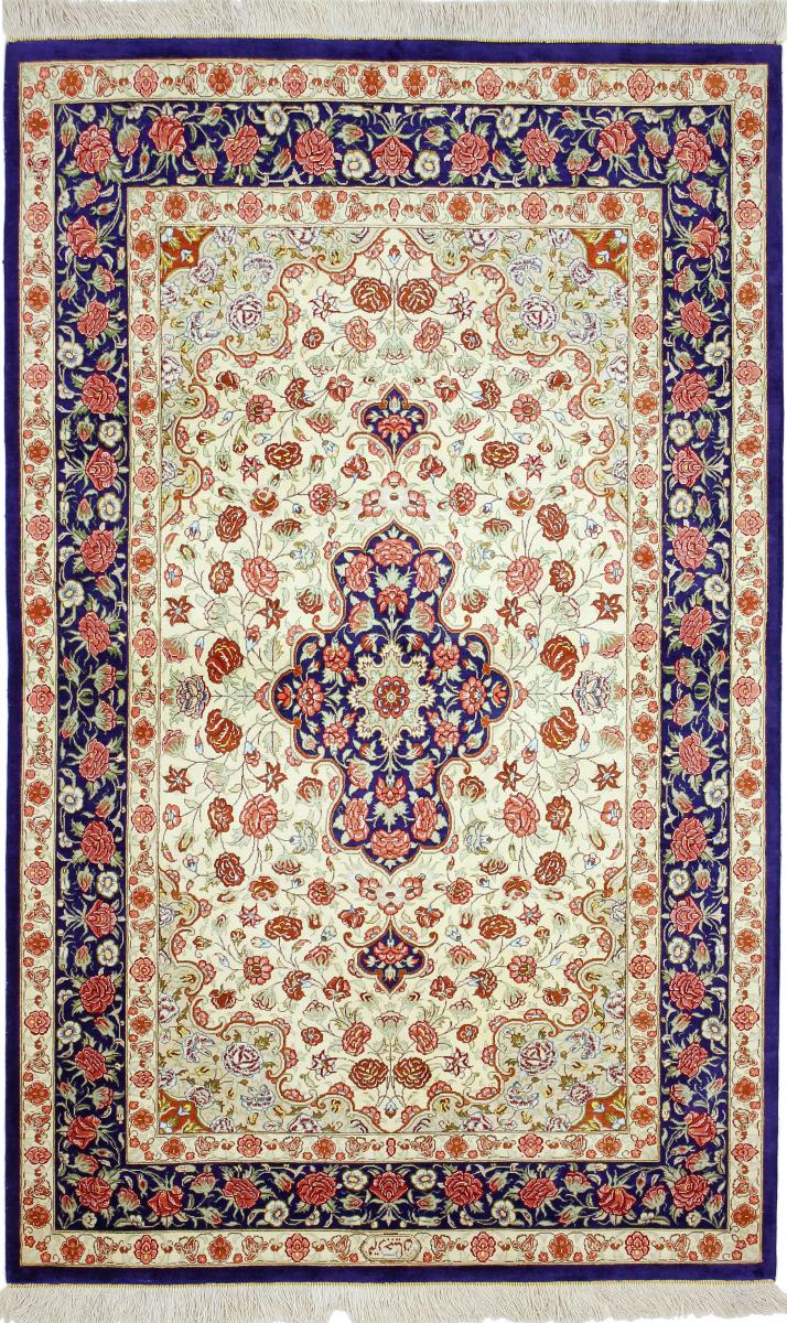 Persialainen matto Ghom Silkki 160x99 160x99, Persialainen matto Solmittu käsin
