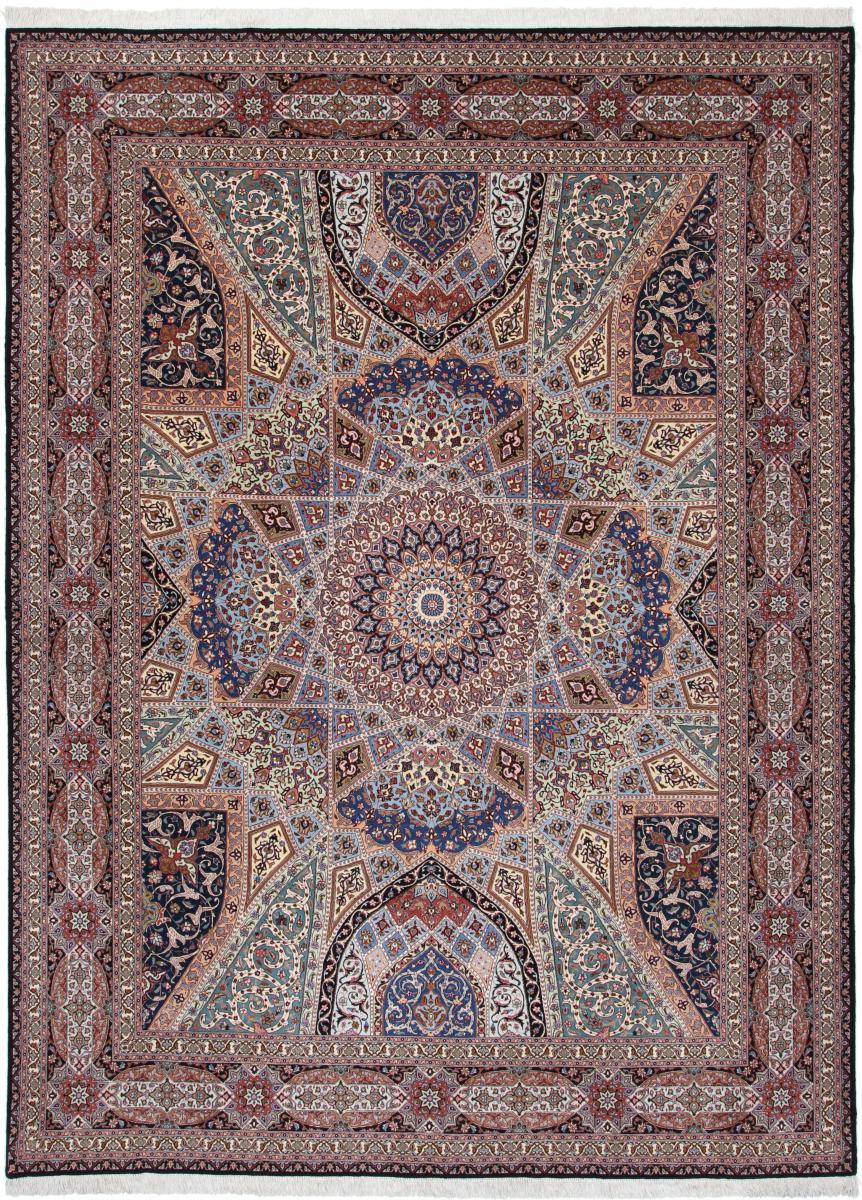 Persian Rug Tabriz Gumbad 60Raj Silk Warp 407x300 407x300, Persian Rug Knotted by hand