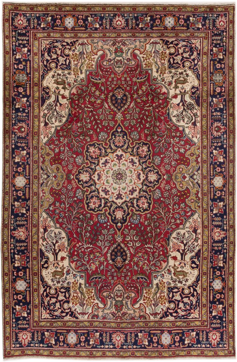 Persian Rug Tabriz 9'8"x6'5" 9'8"x6'5", Persian Rug Knotted by hand