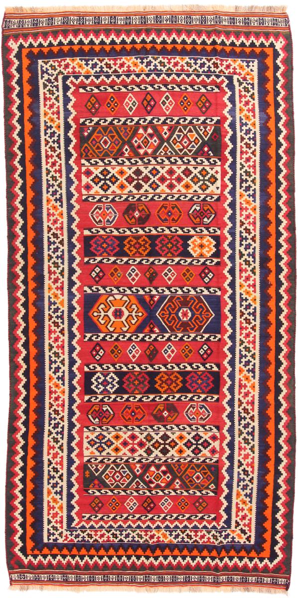 Persian Rug Kilim Fars 9'8"x4'10" 9'8"x4'10", Persian Rug Woven by hand