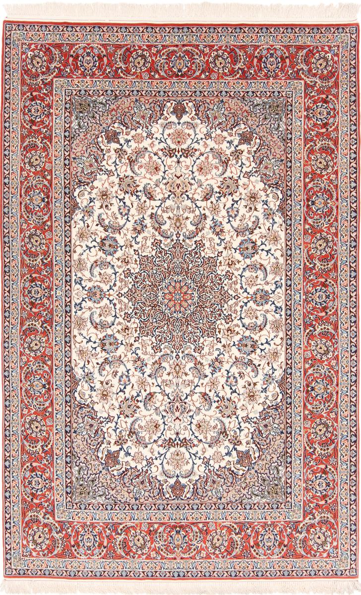 Covor persan Isfahan Urzeală de Mătase 7'9"x4'10" 7'9"x4'10", Covor persan Lucrate de mână