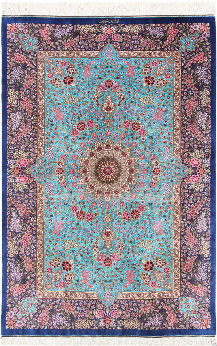Persian Rug Qum Silk Signed 146x97 146x97, Persian Rug Knotted by hand