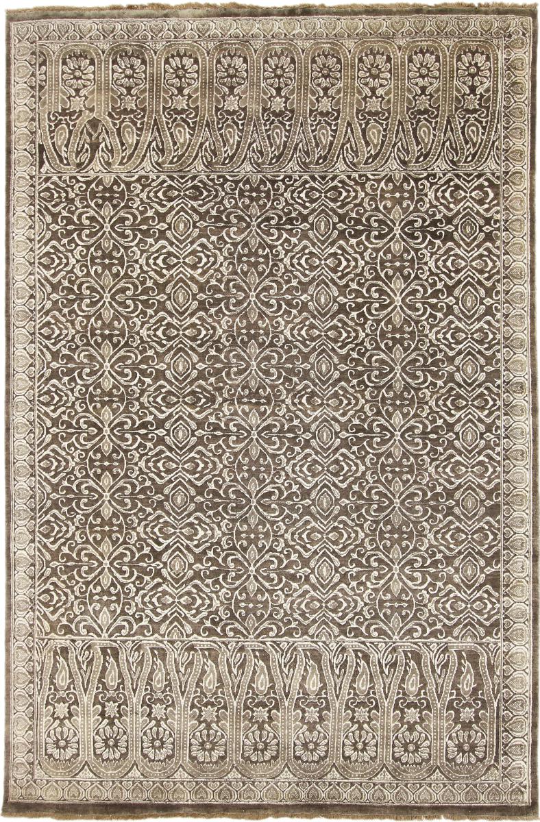 Indo rug Sadraa 9'7"x6'4" 9'7"x6'4", Persian Rug Knotted by hand