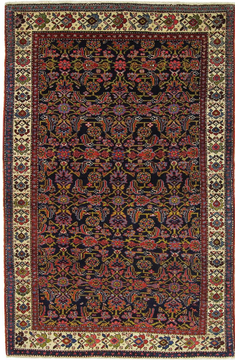 Persian Rug Hamadan Old 6'6"x4'4" 6'6"x4'4", Persian Rug Knotted by hand