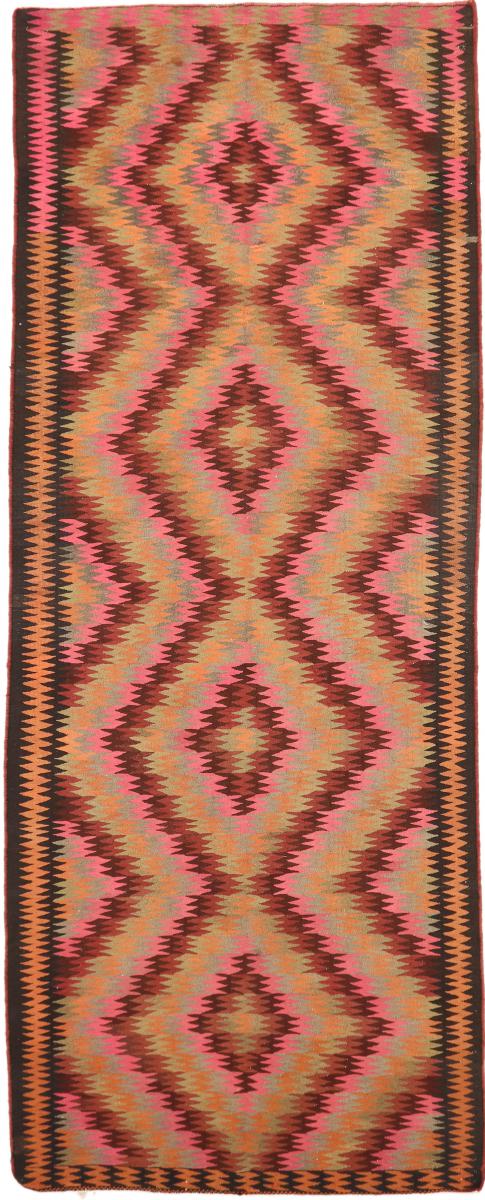 Persisk tæppe Kelim Fars Azerbaijan Antikke 420x164 420x164, Persisk tæppe Håndvævet