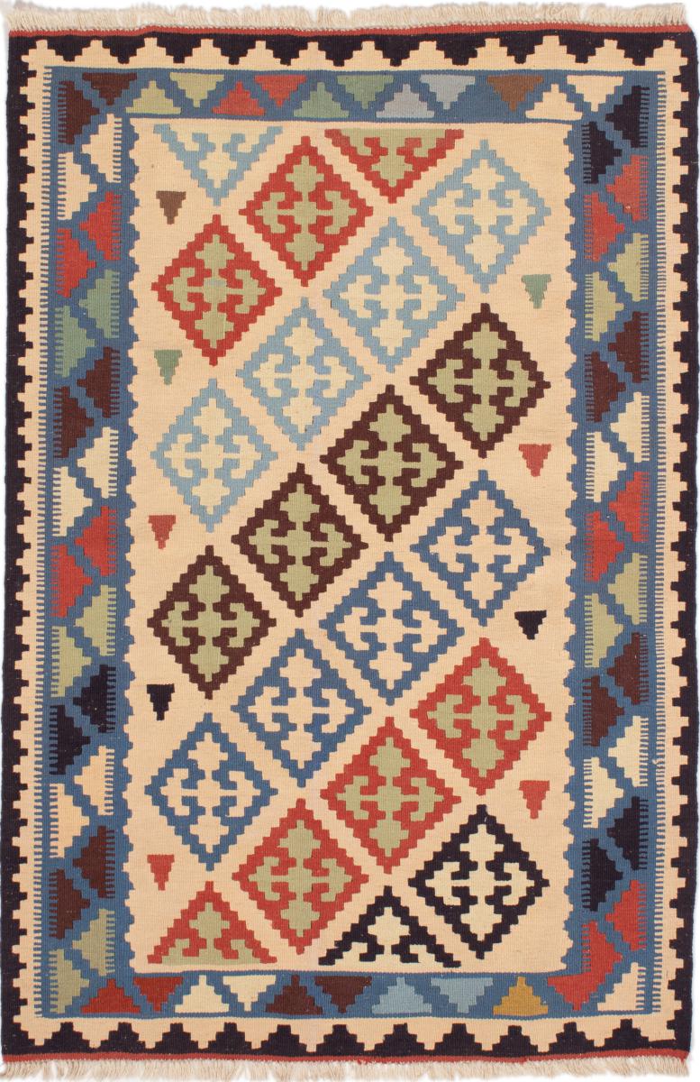Persian Rug Kilim Fars 5'0"x3'5" 5'0"x3'5", Persian Rug Woven by hand