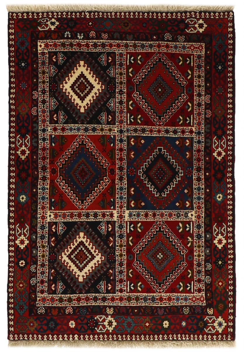 Persian Rug Yalameh 4'10"x3'3" 4'10"x3'3", Persian Rug Knotted by hand