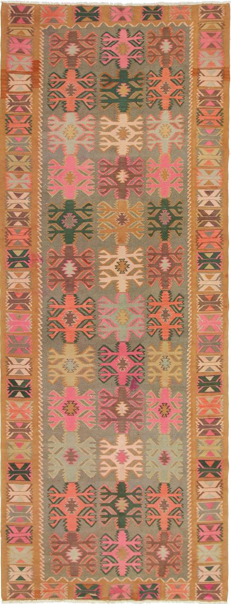Persisk tæppe Kelim Fars Azerbaijan Antikke 390x146 390x146, Persisk tæppe Håndvævet
