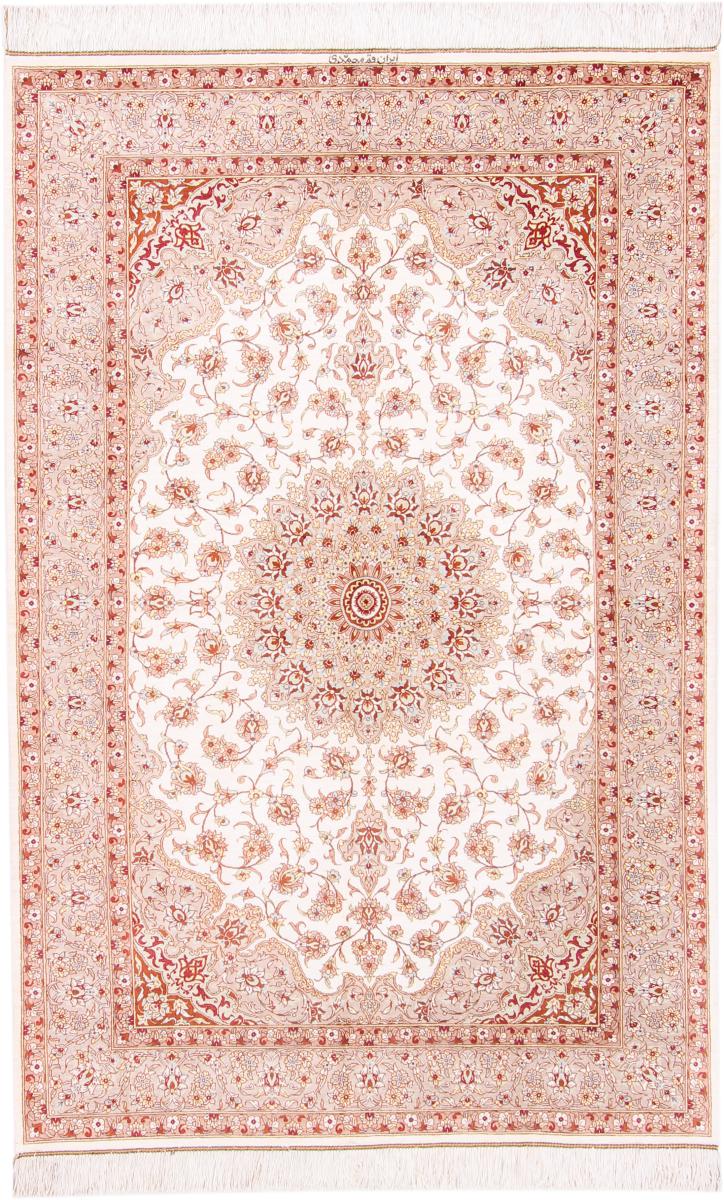 Perzisch tapijt Qum Zijde 199x131 199x131, Perzisch tapijt Handgeknoopte