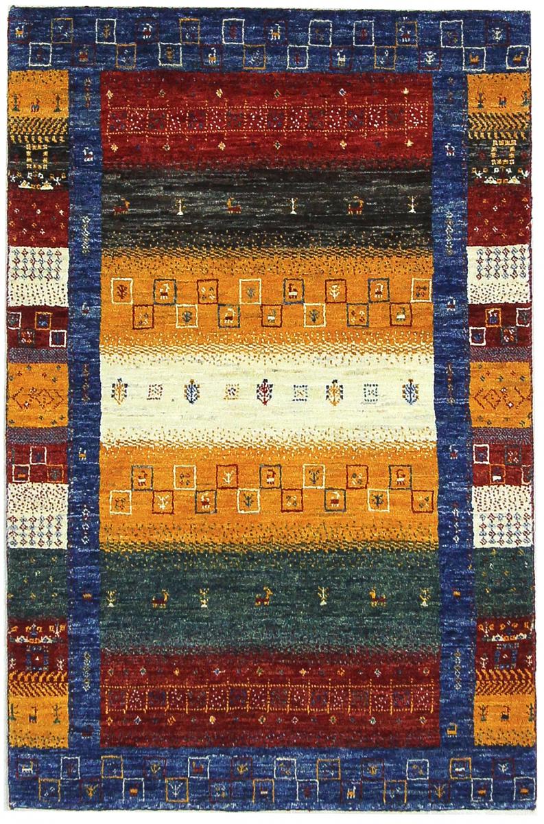 Persian Rug Persian Gabbeh Loribaft 4'1"x2'8" 4'1"x2'8", Persian Rug Knotted by hand