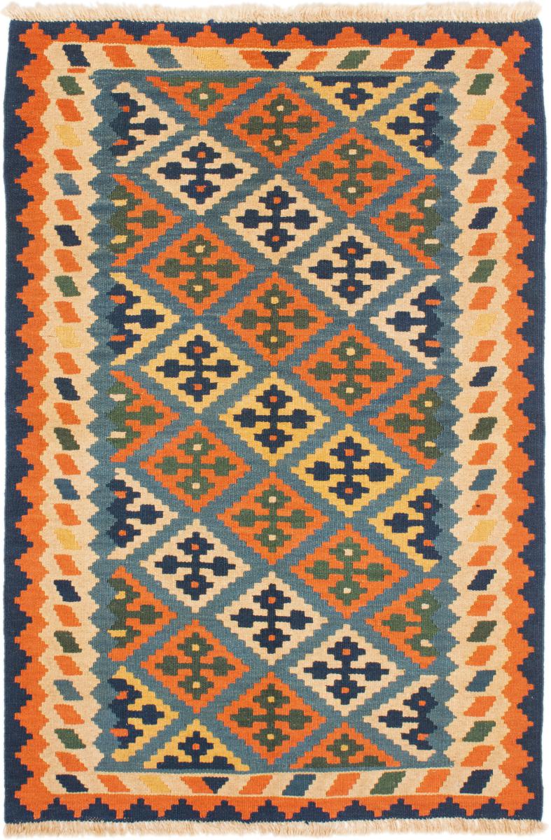 Persian Rug Kilim Fars 5'0"x3'6" 5'0"x3'6", Persian Rug Woven by hand