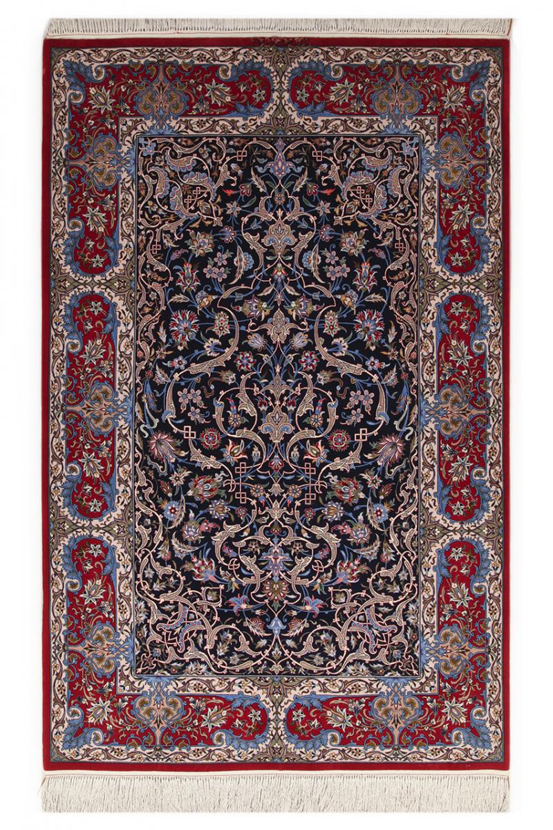 Persian Rug Isfahan Silk Warp 7'0"x4'7" 7'0"x4'7", Persian Rug Knotted by hand