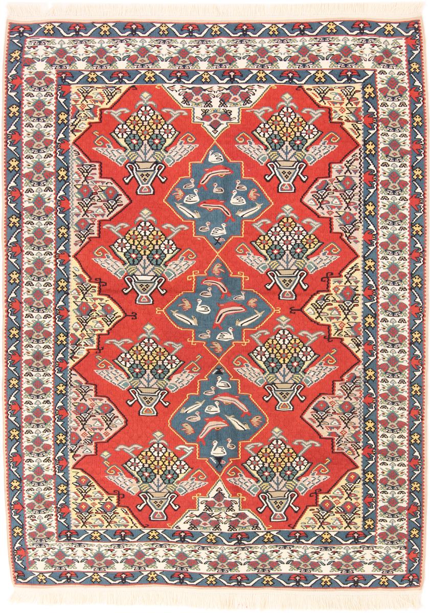 Persisk tæppe Kelim Fars 176x129 176x129, Persisk tæppe Håndvævet