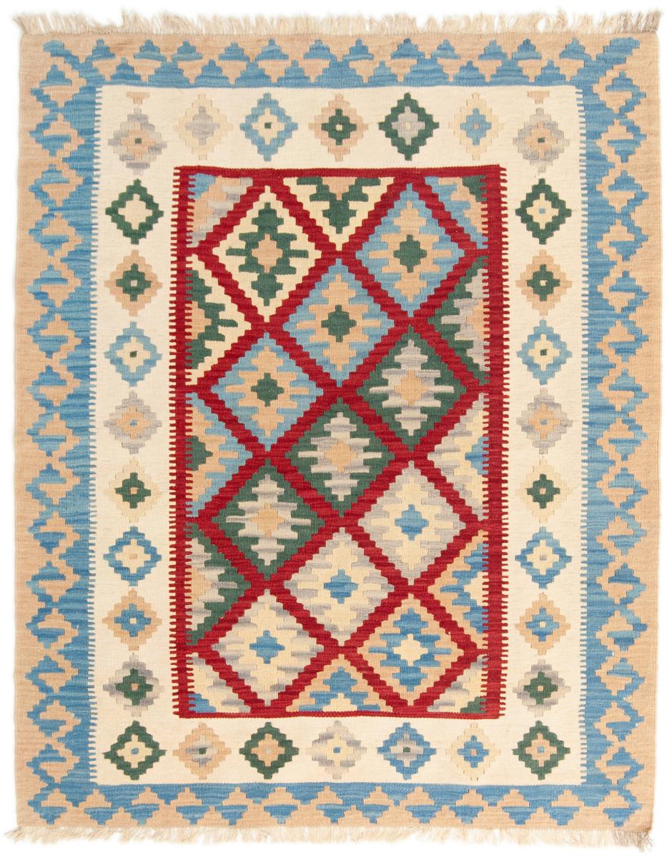 Persian Rug Kilim Fars 6'4"x5'0" 6'4"x5'0", Persian Rug Woven by hand
