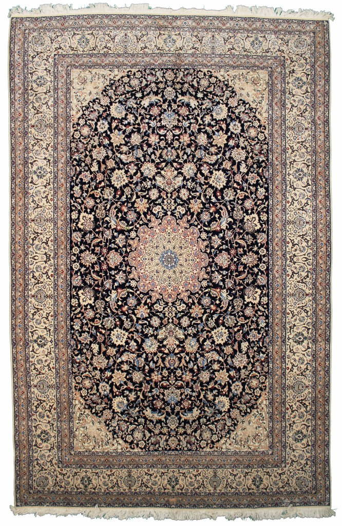 Persian Rug Nain 4La Naeini 10'10"x6'11" 10'10"x6'11", Persian Rug Knotted by hand