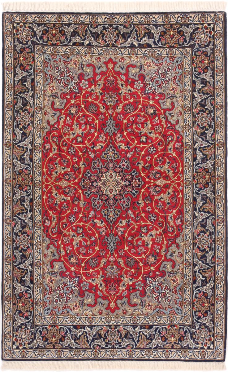 Persian Rug Isfahan Silk Warp 5'7"x3'6" 5'7"x3'6", Persian Rug Knotted by hand