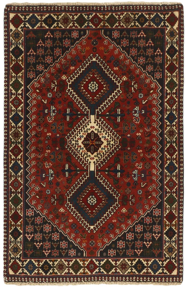 Tapis persan Yalameh 4'11"x3'4" 4'11"x3'4", Tapis persan Noué à la main