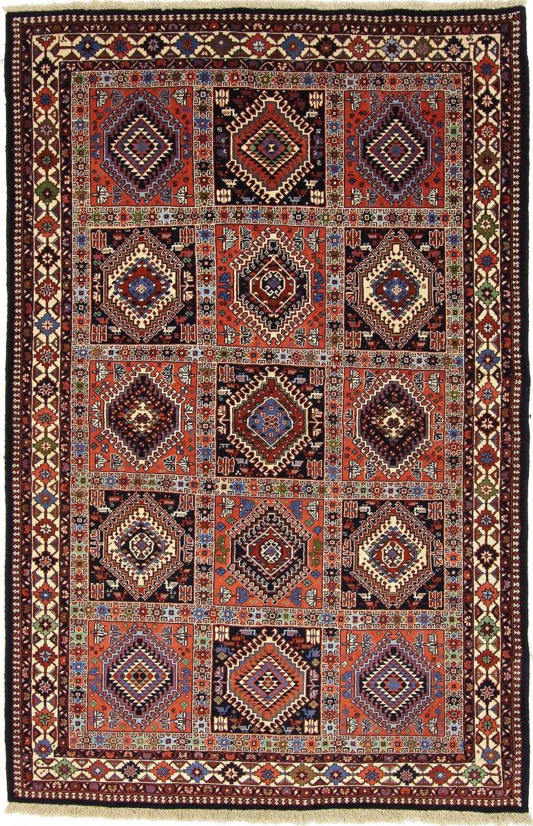 Persian Rug Yalameh 8'0"x5'3" 8'0"x5'3", Persian Rug Knotted by hand