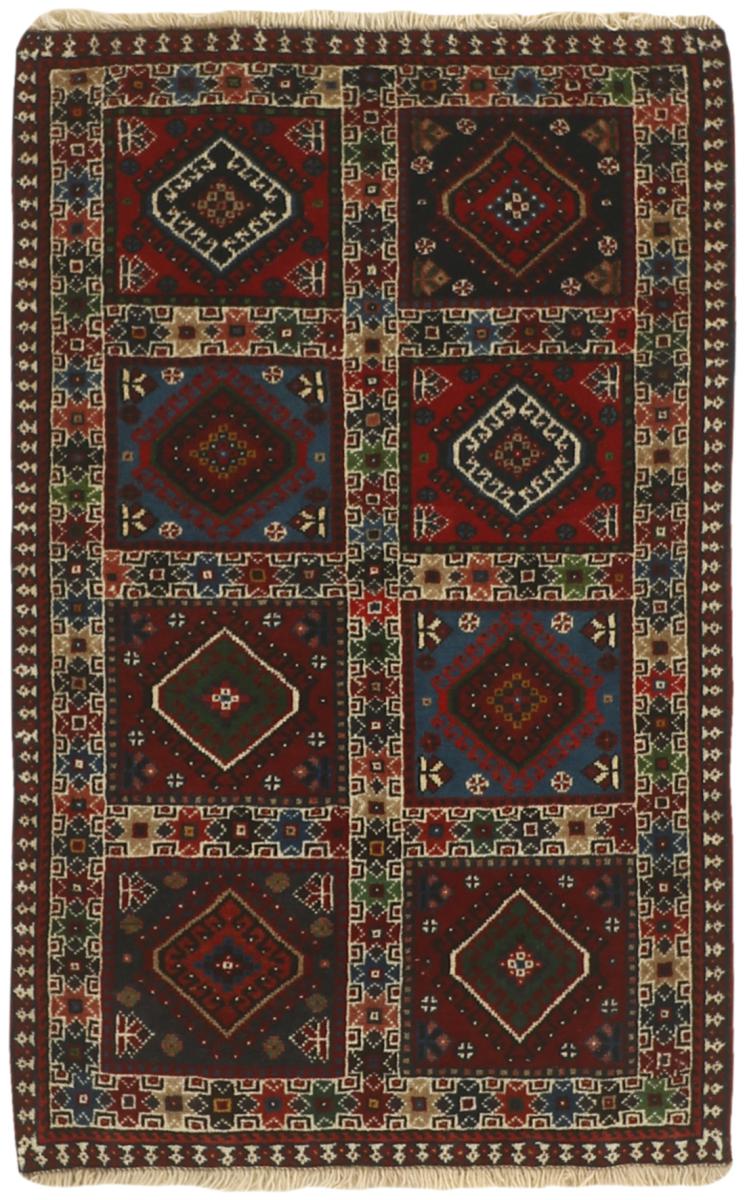 Persian Rug Yalameh 3'2"x2'1" 3'2"x2'1", Persian Rug Knotted by hand