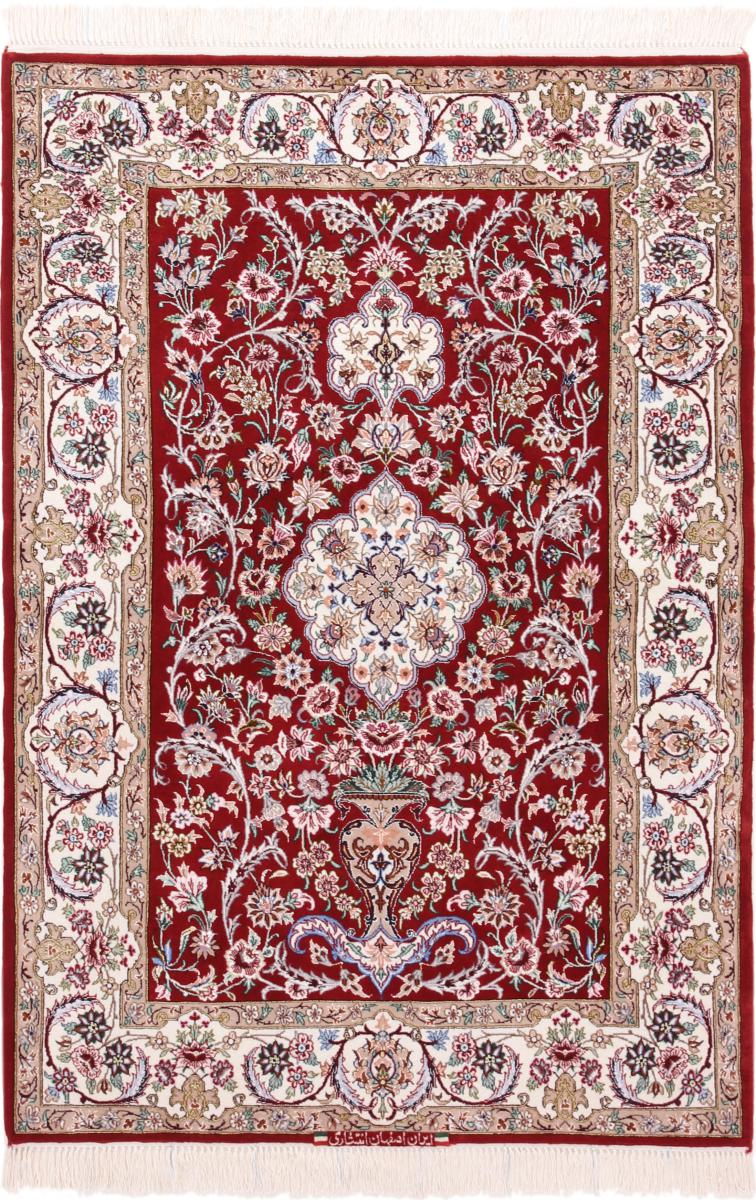 Tappeto persiano Isfahan Ordito in Seta 161x109 161x109, Tappeto persiano Annodato a mano