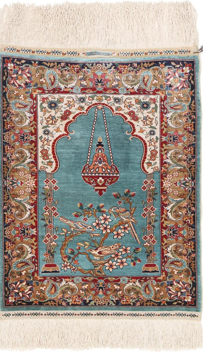  Hereke 2'0"x1'7" 2'0"x1'7", Persian Rug Knotted by hand