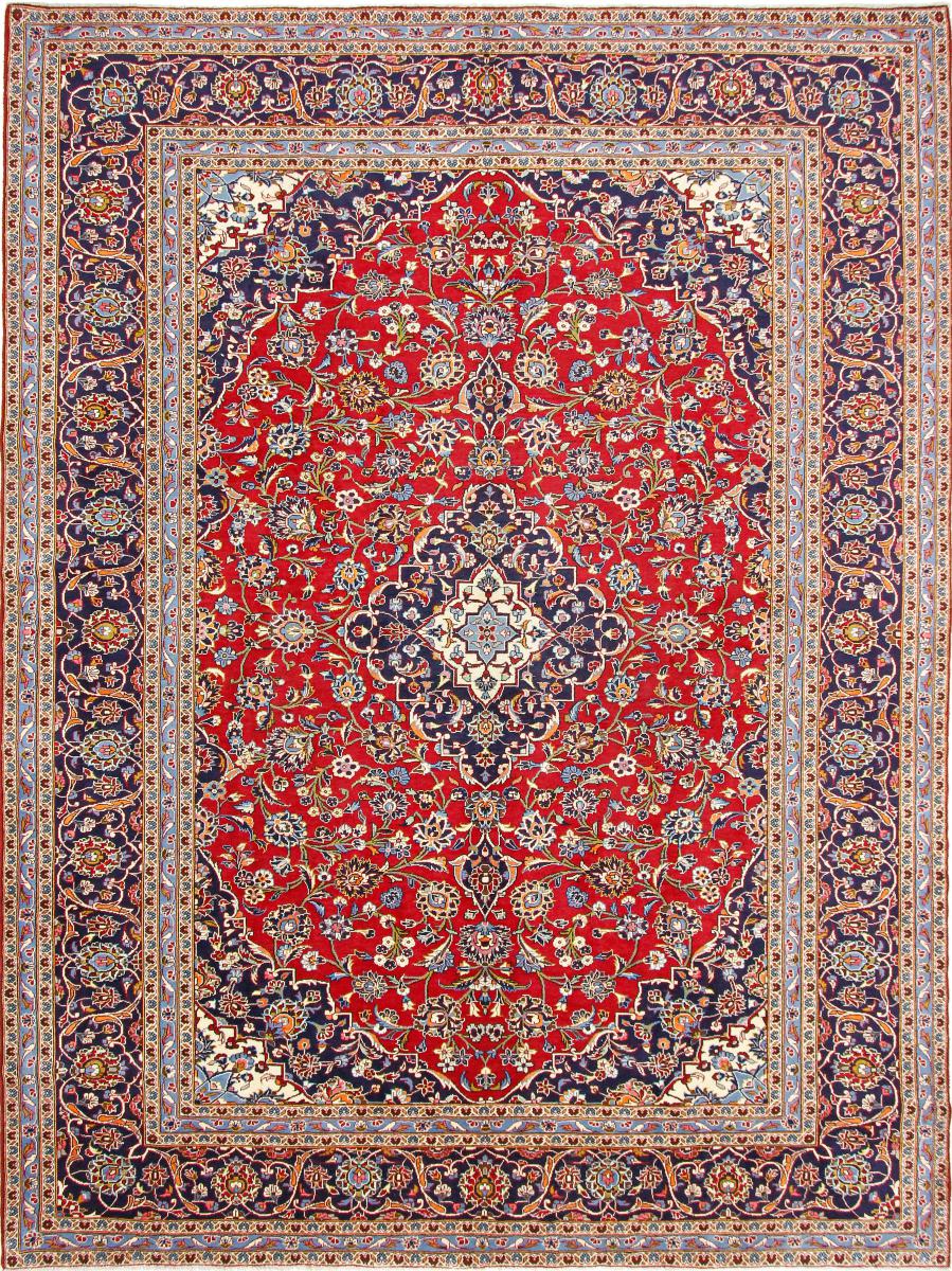 Tapis persan Kashan 12'10"x9'8" 12'10"x9'8", Tapis persan Noué à la main