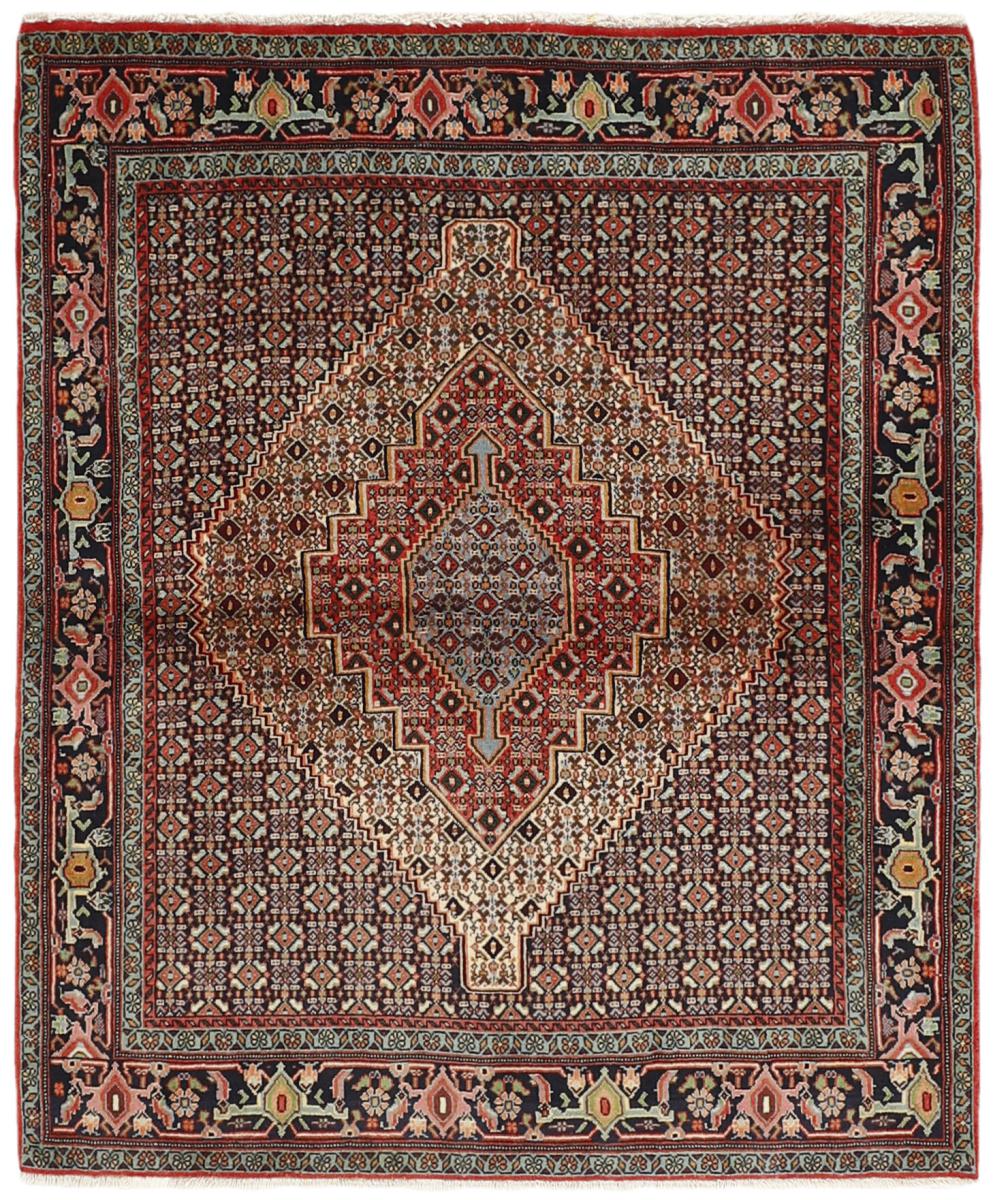 Tapis persan Senneh 4'9"x4'0" 4'9"x4'0", Tapis persan Noué à la main