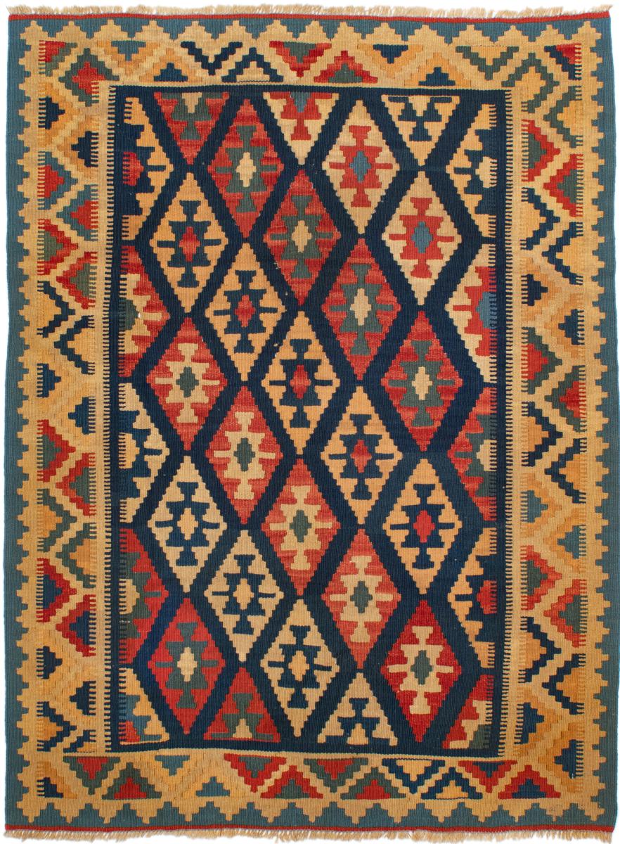 Persian Rug Kilim Fars 5'6"x4'1" 5'6"x4'1", Persian Rug Woven by hand