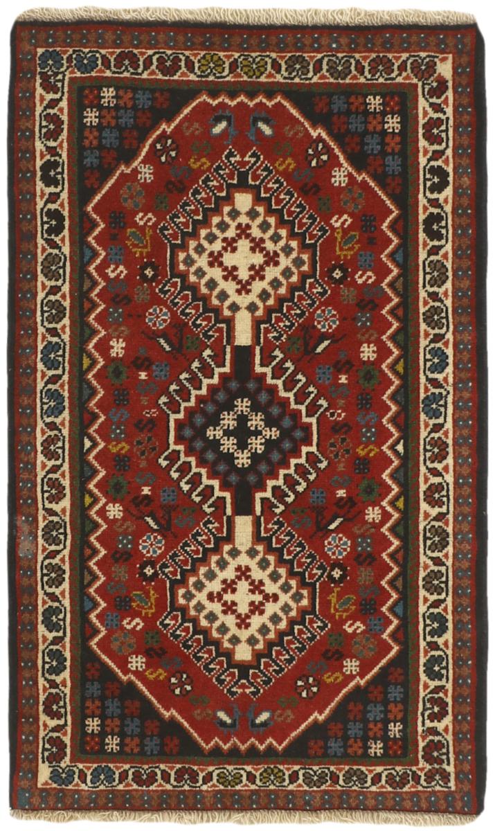 Tapis persan Yalameh 3'2"x2'0" 3'2"x2'0", Tapis persan Noué à la main