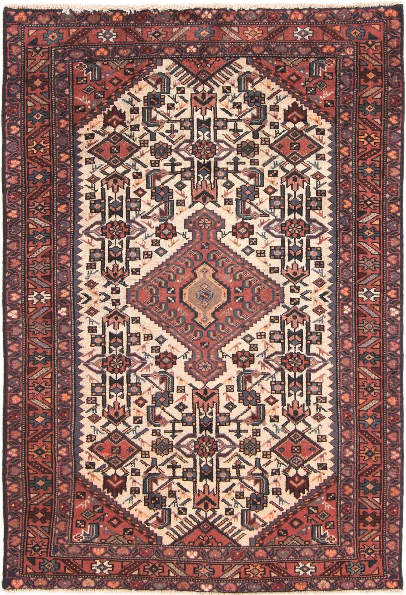 Persian Rug Hamadan 5'1"x3'5" 5'1"x3'5", Persian Rug Knotted by hand