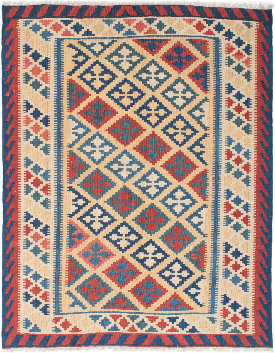 Persian Rug Kilim Fars 6'5"x5'0" 6'5"x5'0", Persian Rug Woven by hand