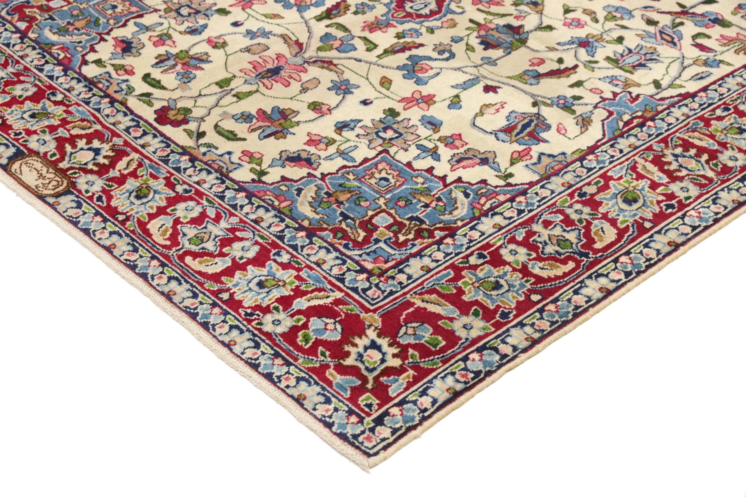 tappeto classico floreale kerman persiano cm194x146 fatto a mano