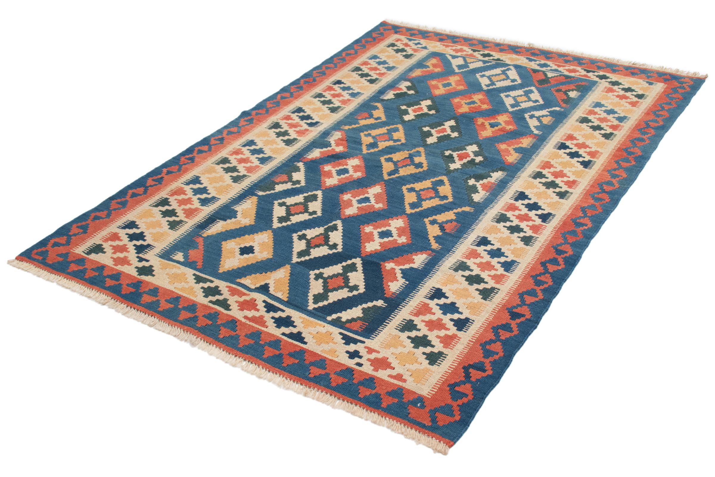 Tappeto Kilim Quadrato 204x204 Persiano Tappeto Sotto Tavolo