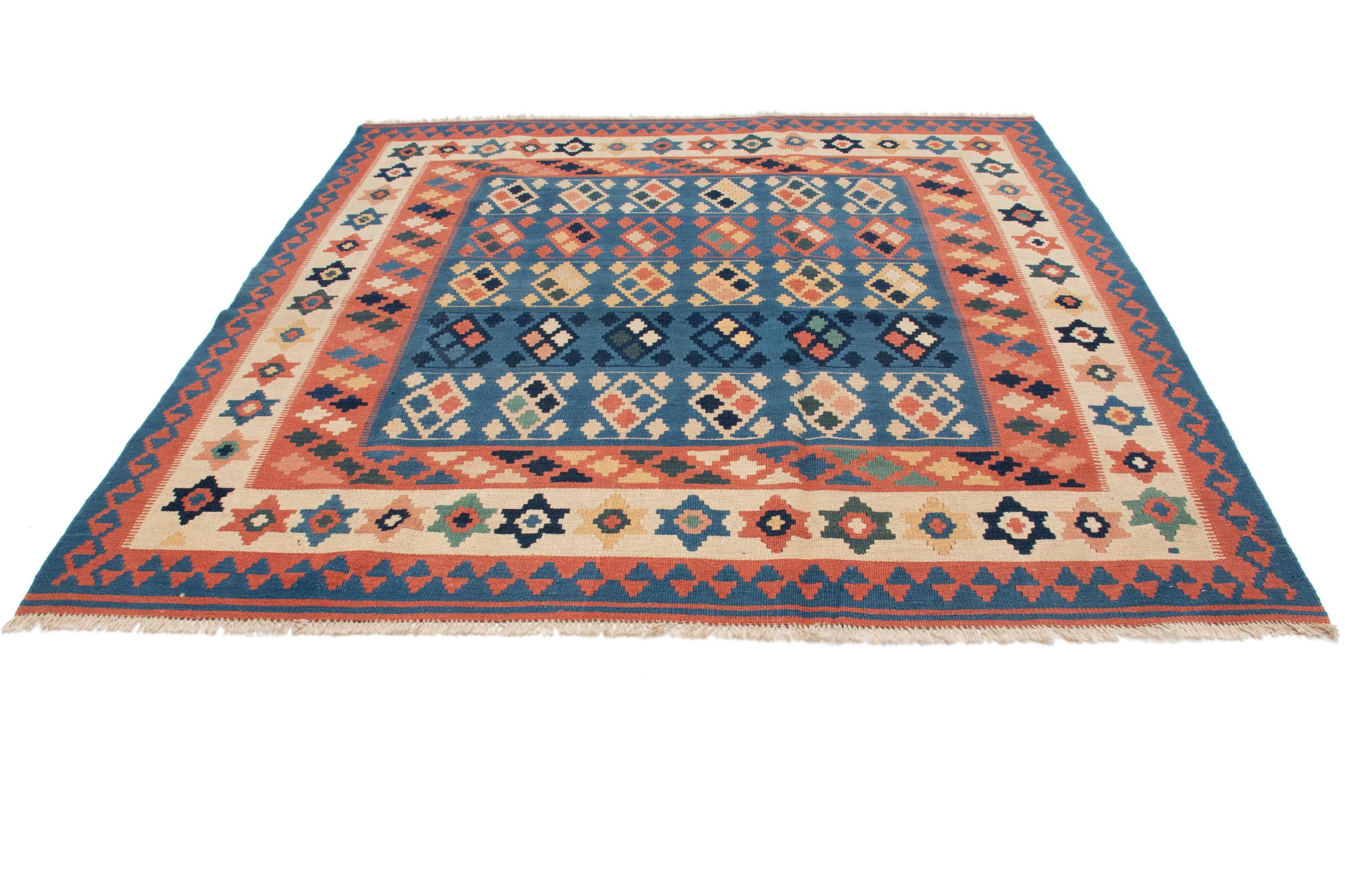 Kilim Pregiato Fine Mis: 200x200 cm. - Tappeti Persiani di Rassouli Ghassem