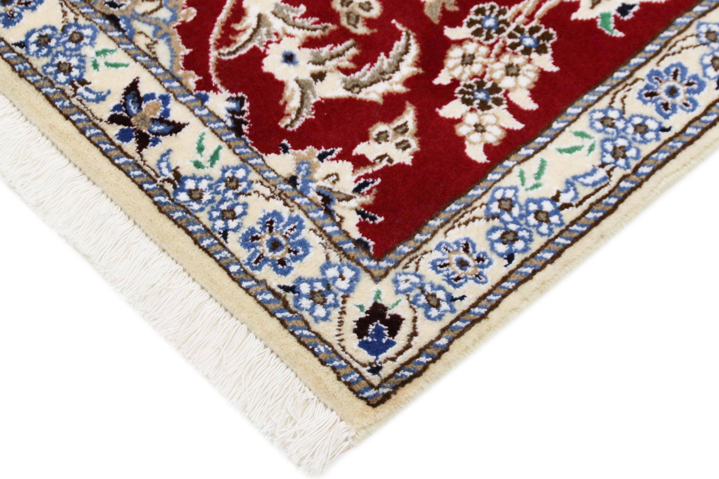 UNIQRUGS Nain 9La Rug 6'8x2'9 Runner Beige/Dunkelbraun (Iran/Persia, Wool/Silk, Hand-Knotted)