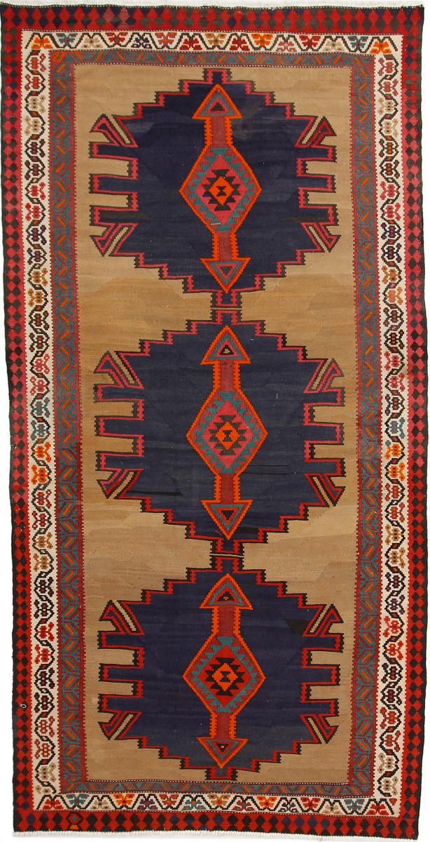  ペルシャ絨毯 キリム Fars Azerbaijan アンティーク 10'4"x5'2" 10'4"x5'2",  ペルシャ絨毯 手織り