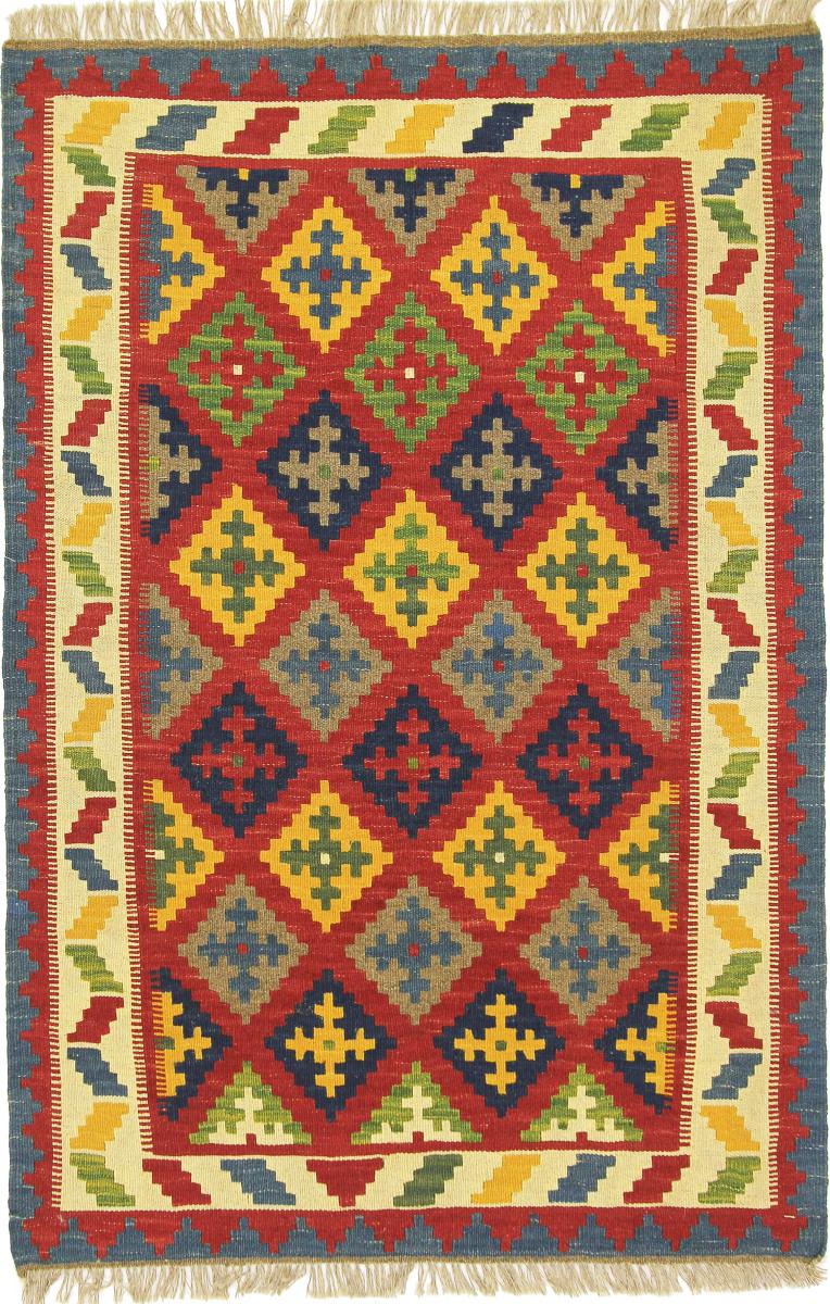 Persian Rug Kilim Fars 4'11"x3'3" 4'11"x3'3", Persian Rug Woven by hand