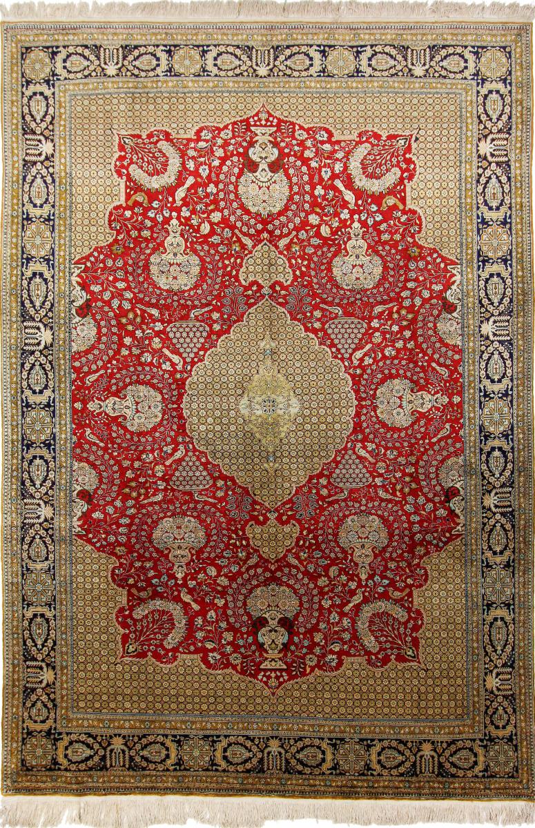 Persisk teppe Ghom Silke Antikke 307x207 307x207, Persisk teppe Knyttet for hånd