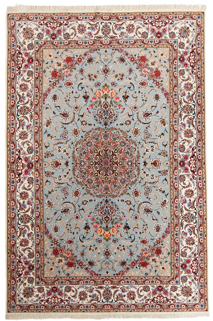 Perserteppich Isfahan Seidenkette 250x155 250x155, Perserteppich Handgeknüpft