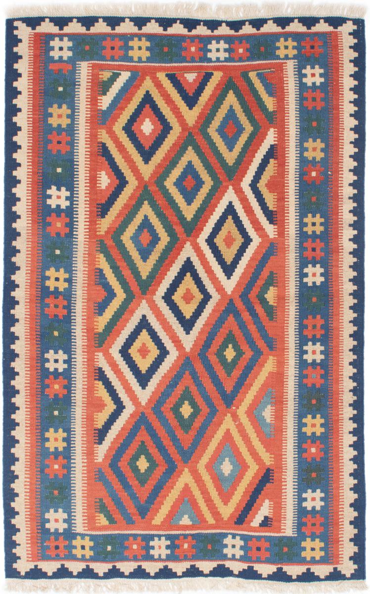 Persian Rug Kilim Fars 5'4"x3'5" 5'4"x3'5", Persian Rug Woven by hand