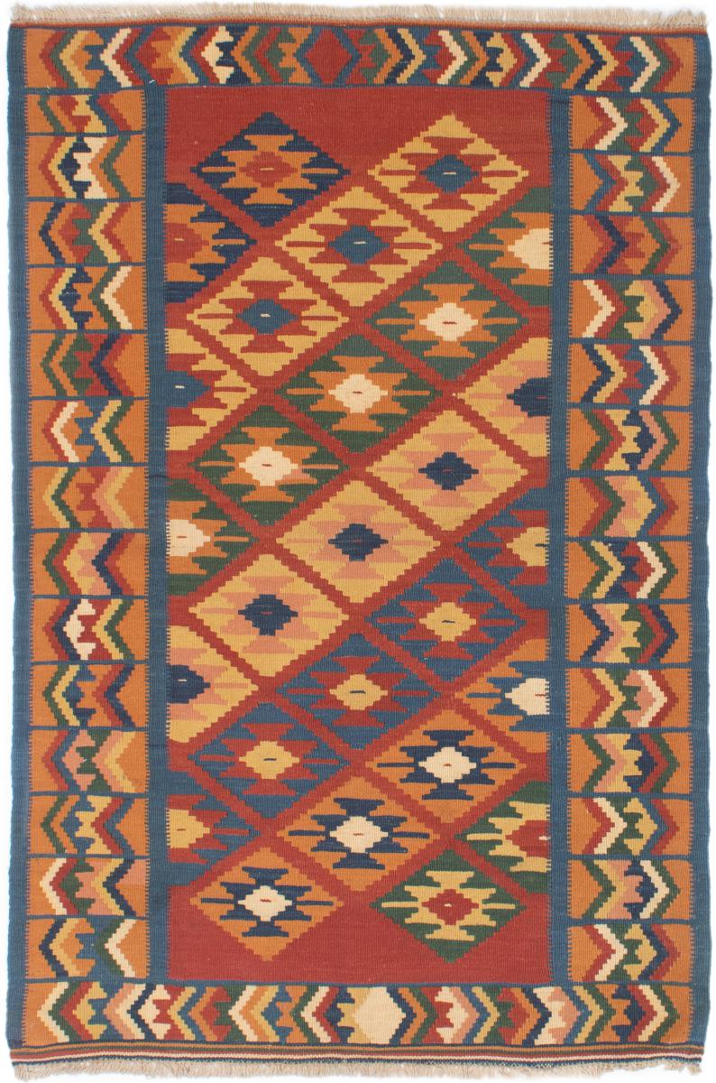 Persian Rug Kilim Fars 4'11"x3'3" 4'11"x3'3", Persian Rug Woven by hand