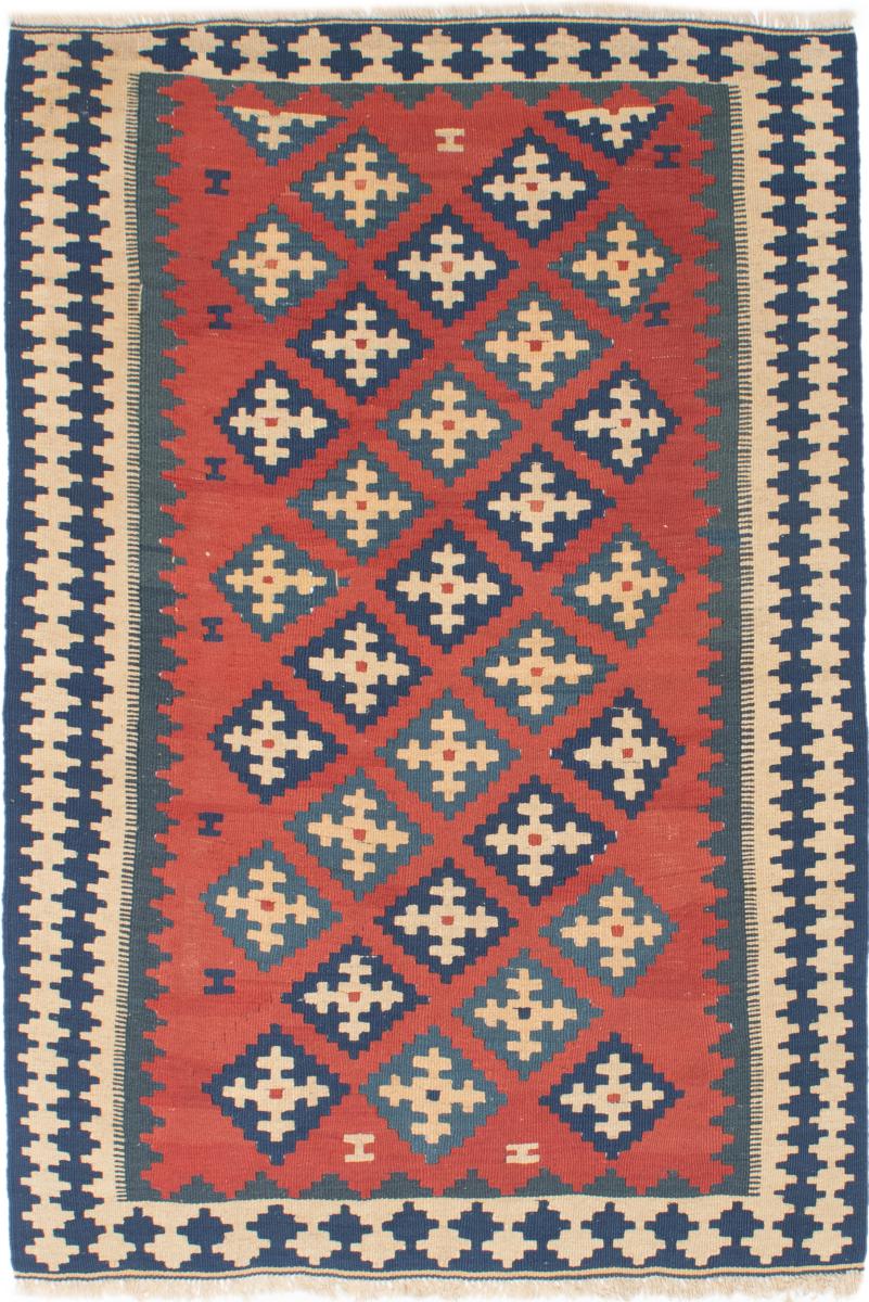 Persian Rug Kilim Fars 4'11"x3'6" 4'11"x3'6", Persian Rug Woven by hand