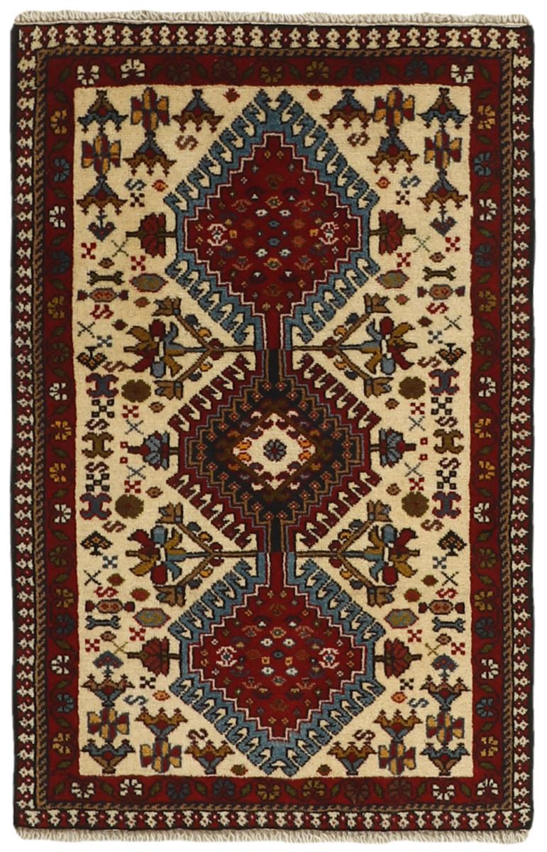 Persian Rug Yalameh 3'2"x2'0" 3'2"x2'0", Persian Rug Knotted by hand