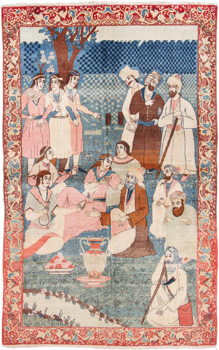 Persisk tæppe Isfahan Antikke 213x133 213x133, Persisk tæppe Knyttet i hånden