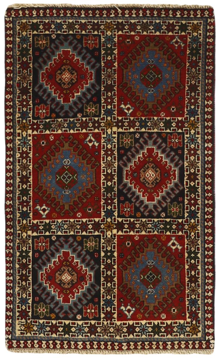 Persian Rug Yalameh 3'3"x2'0" 3'3"x2'0", Persian Rug Knotted by hand