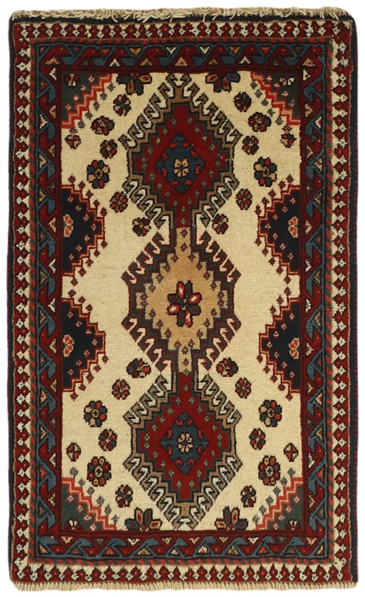 Persian Rug Yalameh 3'0"x1'10" 3'0"x1'10", Persian Rug Knotted by hand