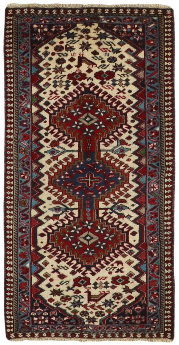 Persian Rug Yalameh 3'5"x1'9" 3'5"x1'9", Persian Rug Knotted by hand