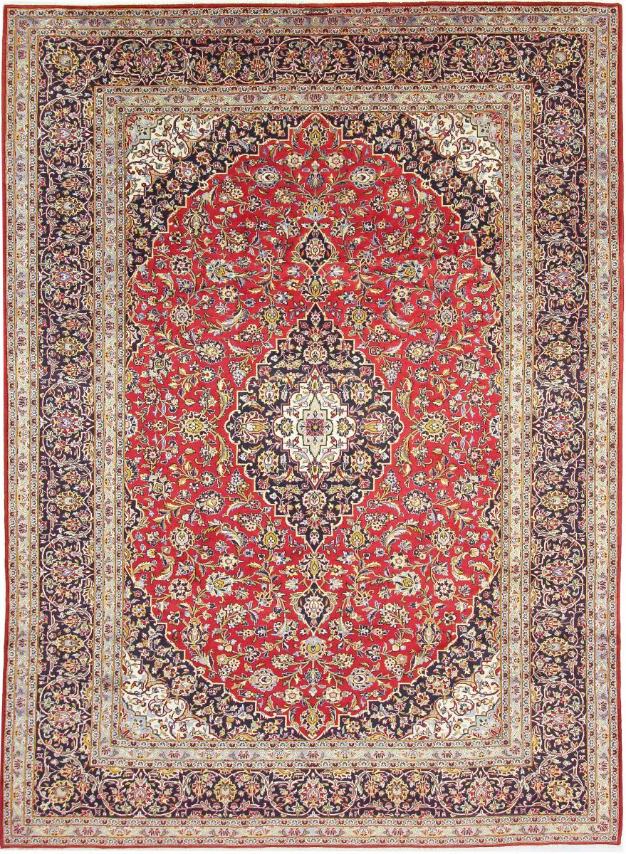 Persian Rug Keshan 13'0"x9'8" 13'0"x9'8", Persian Rug Knotted by hand